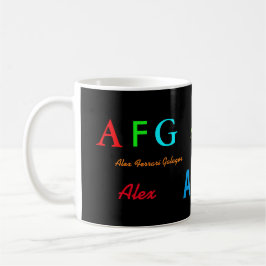 Farbige Monogramm-Initialen/Name personalisiert Tasse
