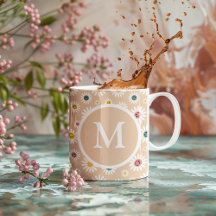 Farbige Monogramm Lächeln Daisy personalisiert