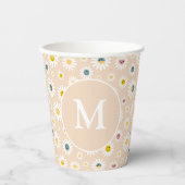 Farbige Monogramm Lächeln Daisy personalisiert Pappbecher (Vorderseite)