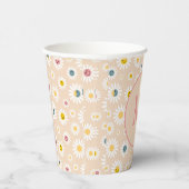 Farbige Monogramm Lächeln Daisy personalisiert Pappbecher (Rechts)