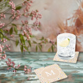 Farbige Monogramm Lächeln Daisy personalisiert Rechteckiger Pappuntersetzer