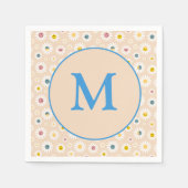 Farbige Monogramm Lächeln Daisy personalisiert Serviette (Vorderseite)