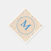 Farbige Monogramm Lächeln Daisy personalisiert Serviette (Ecke)
