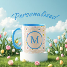 Farbige Monogramm Lächeln Daisy personalisiert