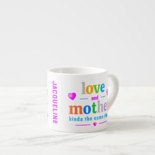 farbige Monogramm-Muttersprache Espressotasse