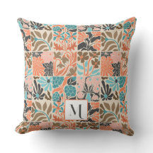 Farbige Monogramm Niedlich Retro Trendy floral Mus