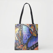 Farbige Monogramm Pop Art Butterfly Tasche (Vorderseite)