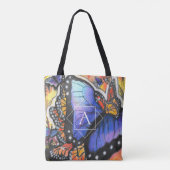 Farbige Monogramm Pop Art Butterfly Tasche (Rückseite)