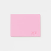Farbige Monogramm-Post-it-Notizen Post-it Klebezettel (Vorderseite)