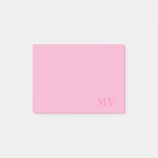 Farbige Monogramm-Post-it-Notizen Post-it Klebezettel (Vorderseite)
