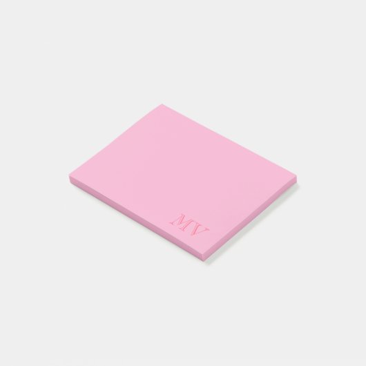 Farbige Monogramm-Post-it-Notizen Post-it Klebezettel (angewinkelt)