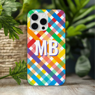 Farbige Monogramm-Regenbogenstreifen Case-Mate iPhone Hülle