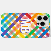 Farbige Monogramm-Regenbogenstreifen Case-Mate iPhone Hülle (Rückseite (Horizontal))