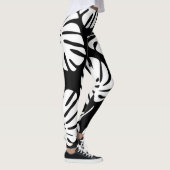 Farbige Monstera-Blätter Abstrakt Leggings (Rechts)