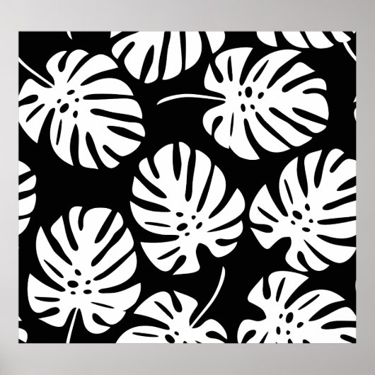 Farbige Monstera-Blätter Abstrakt Poster (Vorne)