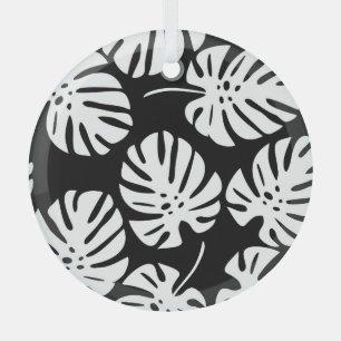 Farbige Monstera-Blätter Floral Abstrakt Ornament Aus Glas