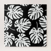 Farbige Monstera-Blätter Floral Abstrakt Puzzle (Horizontal)