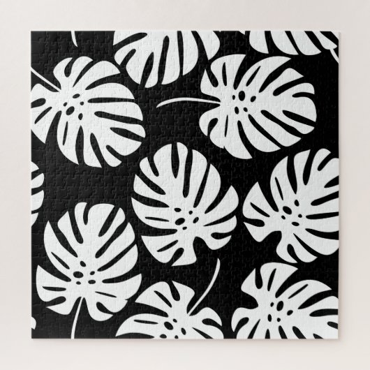 Farbige Monstera-Blätter Floral Abstrakt Puzzle (Vertikal)