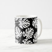 Farbige Monstera-Blätter nahtlos Kaffeetasse (VorderseiteRechts)