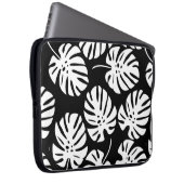 Farbige Monstera-Blätter nahtlos Laptopschutzhülle (Vorne Rechts)