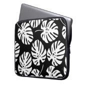 Farbige Monstera-Blätter nahtlos Laptopschutzhülle (Vorderseite Links)