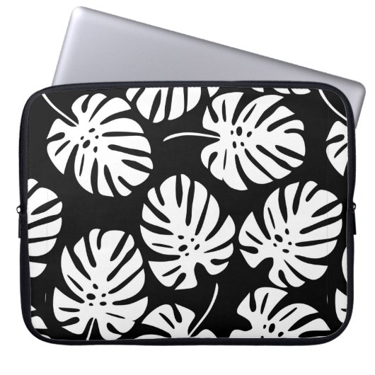 Farbige Monstera-Blätter nahtlos Laptopschutzhülle (Vorderseite)