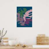 Farbige Monstera-Pflanze Bleib Lila pink grün Poster (Küche)