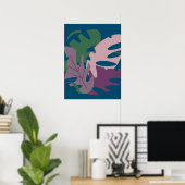 Farbige Monstera-Pflanze Bleib Lila pink grün Poster (Heimbüro)