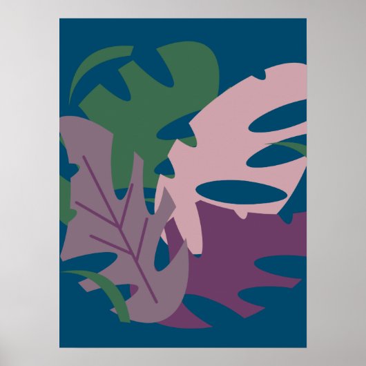 Farbige Monstera-Pflanze Bleib Lila pink grün Poster (Vorne)