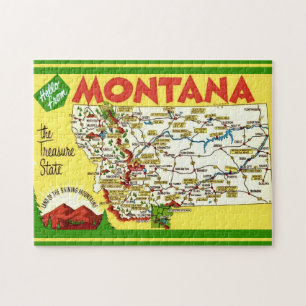 Farbige Montana-Karte 11x14 Puzzle