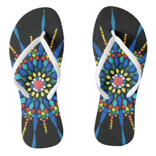 Farbige Mosaik-Flippflops aus Edelsteinen Badesandalen