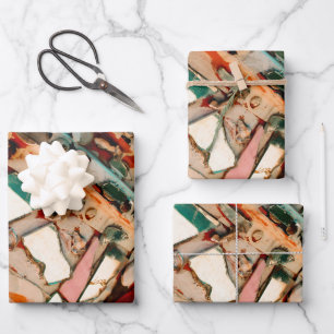 Farbige Mosaik-Kunst Geschenkpapier Set