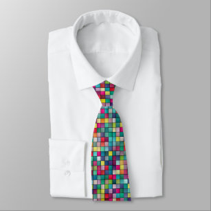 Farbige Mosaike, geometrische Quadrate Krawatte