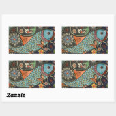 Farbige Mosaikfisch-Aufkleber Rechteckiger Aufkleber (Blatt)