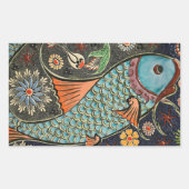 Farbige Mosaikfisch-Aufkleber Rechteckiger Aufkleber (Vorderseite)