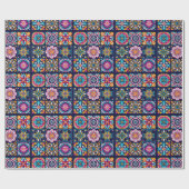 Farbige Mosaikfliesen mit Blume 3 Geschenkpapier (Flach)