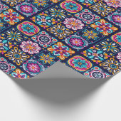 Farbige Mosaikfliesen mit Blume 3 Geschenkpapier (Ecke)