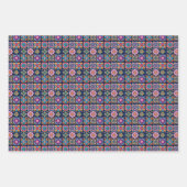 Farbige Mosaikfliesen mit Blume 3 Geschenkpapier Set (Vorderseite 3)