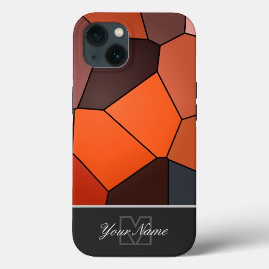 Farbige Mosaikfliesen mit Monogram! Case-Mate iPh iPhone Hülle (Rückseite)