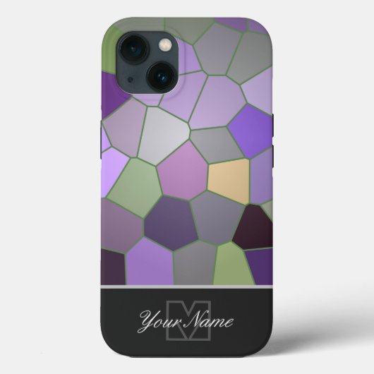 Farbige Mosaikfliesen mit Monogram! Case-Mate iPh iPhone Hülle (Rückseite)