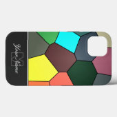 Farbige Mosaikfliesen mit Monogram! Case-Mate iPhone Hülle (Rückseite (Horizontal))