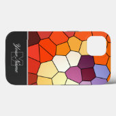 Farbige Mosaikfliesen mit Monogram! Case-Mate iPhone Hülle (Rückseite (Horizontal))