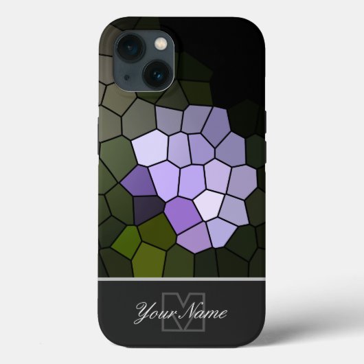 Farbige Mosaikfliesen mit Monogram! Case-Mate iPhone Hülle (Rückseite)