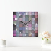 Farbige Mosaikplätze Quadratische Wanduhr (Zuhause)