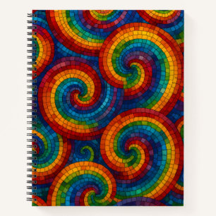 Farbige Mosaikwirbel Deluxe Notizblock