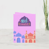 Farbige Moschee Eid Mubarak Eid Card Einladung (Rückseite)