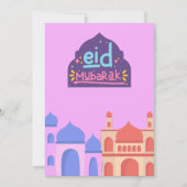Farbige Moschee Eid Mubarak Eid Card Einladung (Vorderseite)