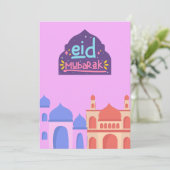 Farbige Moschee Eid Mubarak Eid Card Einladung (Stehend Vorderseite)