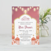 Farbige Moschee-Illustration Ramadan-Iftar-Abendes Einladung (Stehend Vorderseite)