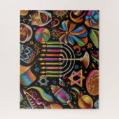 Farbige Motive Hanukkah Menorah Puzzle (Vertikal)